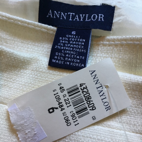 Ann Taylor Cream Blazer and Skirt Suit Set - Picture 5 of 6